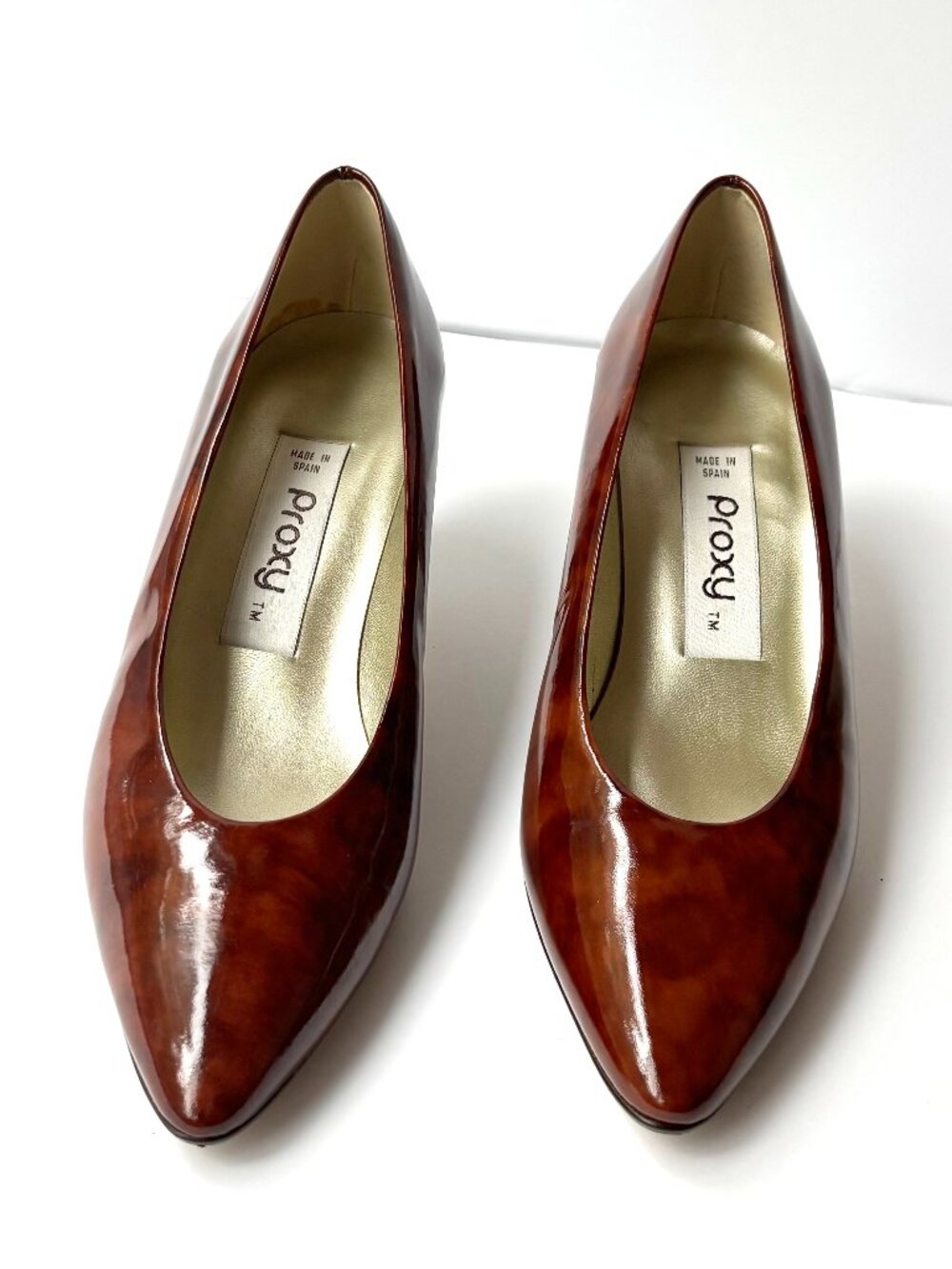 Vintage Proxy Tortoise Shell Patent Leather heels, Corporate Chic,90s-minimalist